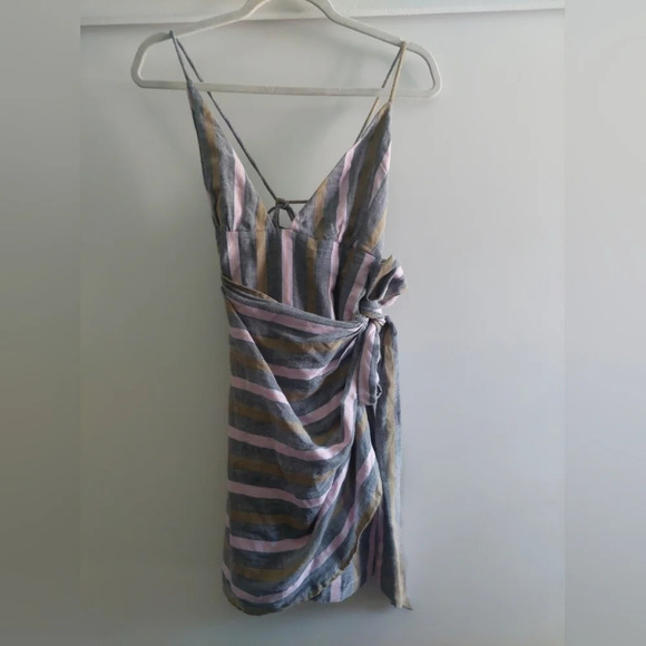 Free People Party Time Mini striped strappy summer dress New!! Flawed - Picture 3 of 9